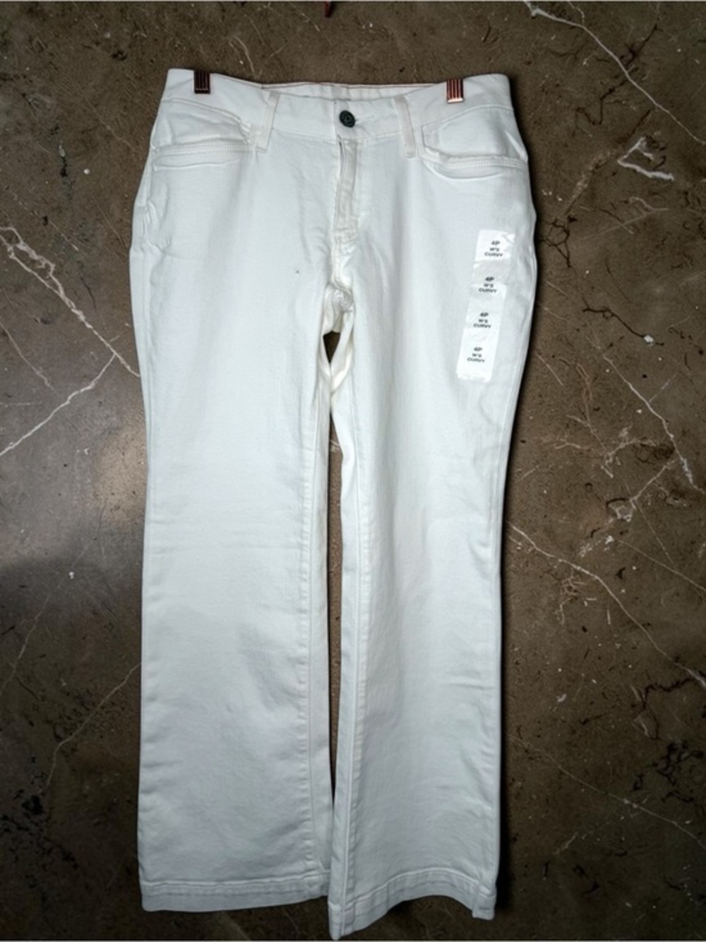 Eddie Bauer Jeans Mid Rise White Curvy Pants Flare Stretch Trousers White 4